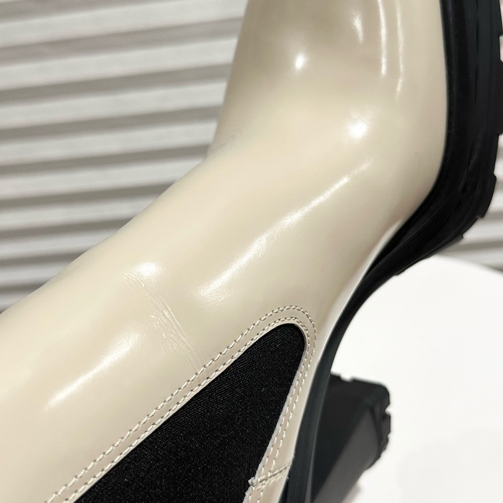 🌹ALEXANDER MCQUEEN🌹 Leather Chelsea Block-Heel Boots Size: 39 - Picture 11 of 14